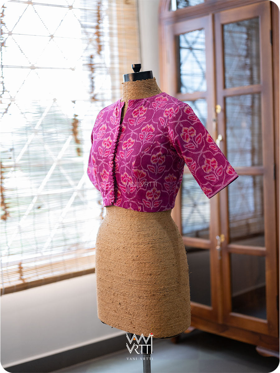 Pink Laal Jaba Cotton Ikat Blouse