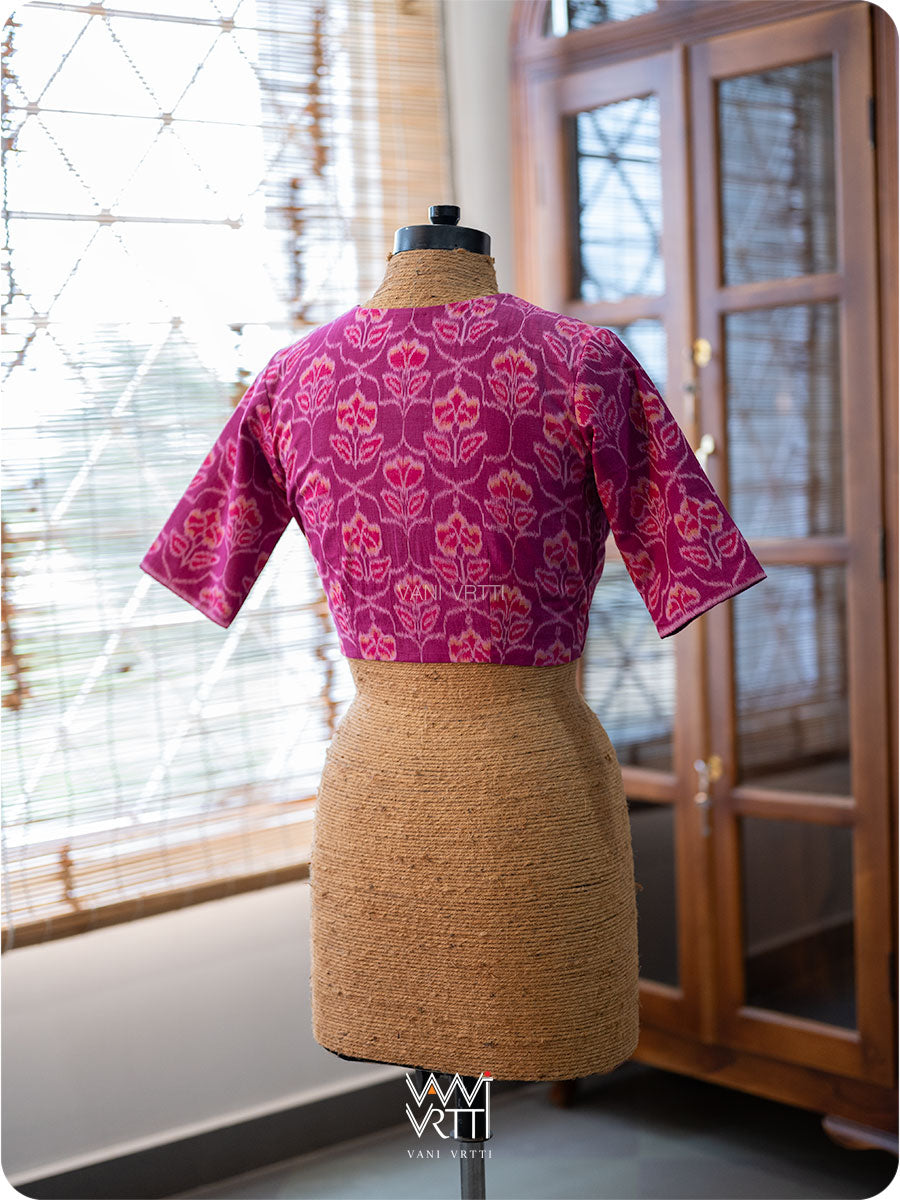 Pink Laal Jaba Cotton Ikat Blouse