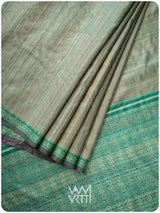 Elichi Green Madhumalati Handspun Tussar Silk Saree