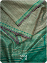 Elichi Green Madhumalati Handspun Tussar Silk Saree