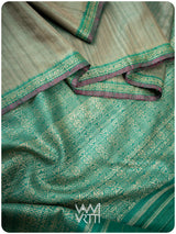 Elichi Green Madhumalati Handspun Tussar Silk Saree