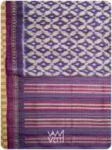 Purple Lily Ikat Handspun Tussar Silk Saree