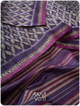 Purple Lily Ikat Handspun Tussar Silk Saree