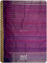 Greyish Lilac Magenta Ganga Jamuna Bristi Handspun Tussar Silk Saree