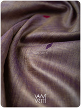 Greyish Lilac Magenta Ganga Jamuna Bristi Handspun Tussar Silk Saree