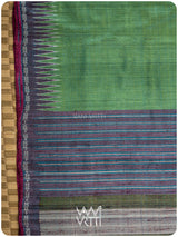 Fern Green Brown Aarush Handspun Tussar Silk Saree