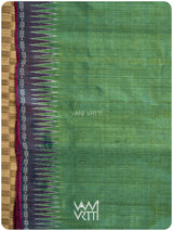 Fern Green Brown Aarush Handspun Tussar Silk Saree