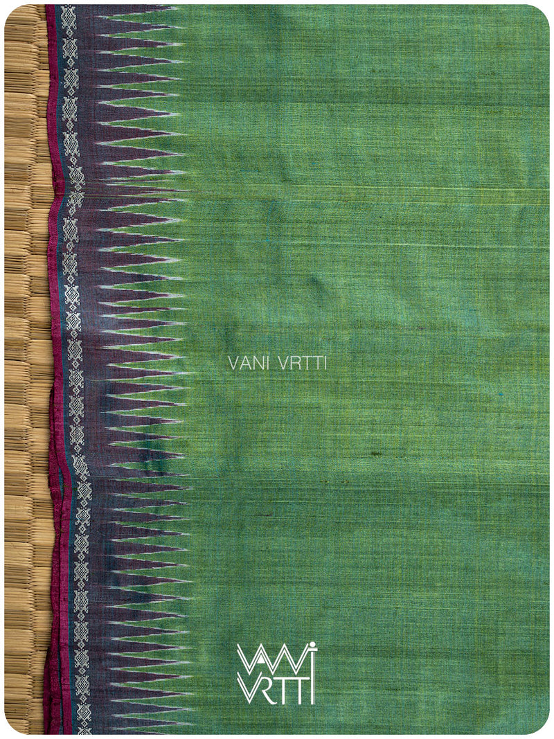 Fern Green Brown Aarush Handspun Tussar Silk Saree