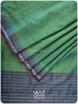 Fern Green Brown Aarush Handspun Tussar Silk Saree