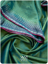 Fern Green Brown Aarush Handspun Tussar Silk Saree