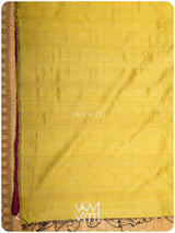 Purple Lime Yellow Ganga Jamuna Antara Handspun Tussar Silk Saree