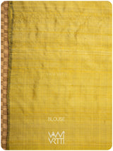 Purple Lime Yellow Ganga Jamuna Antara Handspun Tussar Silk Saree