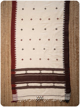 Off White Madder Coffee Ganga Jamuna Kotpad Shawl