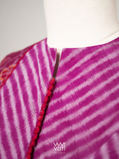Purplish Pink Laal Jaba V Line Yoke Cotton Ikat Blouse