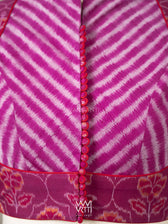 Purplish Pink Laal Jaba V Line Yoke Cotton Ikat Blouse