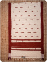 Off White Madder Red Crab Kotpad Shawl