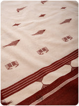 Off White Madder Red Crab Kotpad Shawl