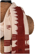 Off White Madder Red Crab Kotpad Shawl