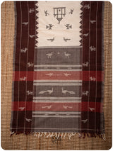 Off White Tribal Master Weave Tiger Kotpad Shawl