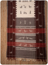 Off White Tribal Master Weave Tiger Kotpad Shawl