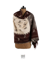 Off White Tribal Master Weave Tiger Kotpad Shawl