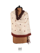 Off White Madder Coffee Ganga Jamuna Kotpad Shawl