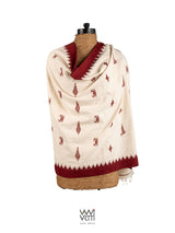 Off White Madder Red Crab Kotpad Shawl