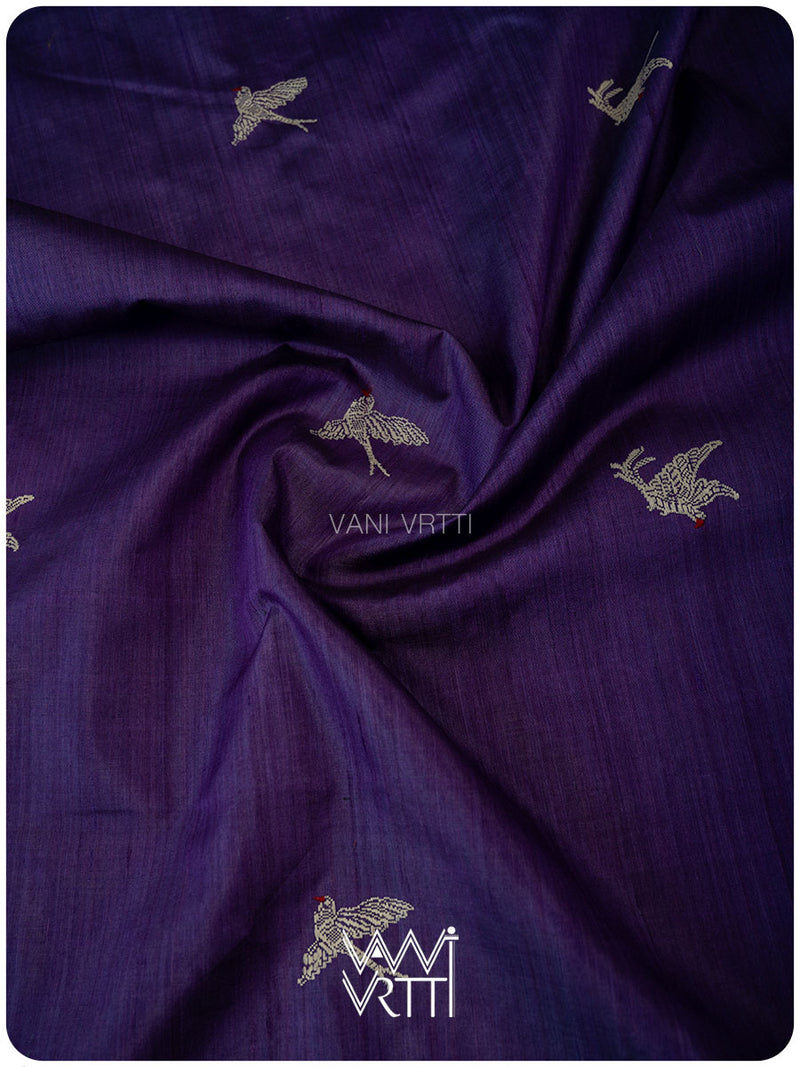 Deep Baingani Chilika Master Weave Exclusive Handspun Tussar Silk Saree