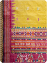 Haldi Besan Yellow Ganga Jamuna Veena Pani Lata Master Weave Exclusive Handspun Tussar Silk Saree