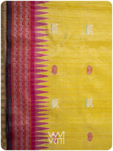 Haldi Besan Yellow Ganga Jamuna Veena Pani Lata Master Weave Exclusive Handspun Tussar Silk Saree