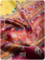 Haldi Besan Yellow Ganga Jamuna Veena Pani Lata Master Weave Exclusive Handspun Tussar Silk Saree