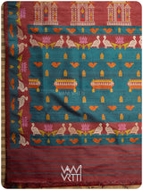 Ruby Red Chilika Master Weave Exclusive Handspun Tussar Silk Saree