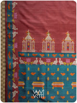 Ruby Red Chilika Master Weave Exclusive Handspun Tussar Silk Saree