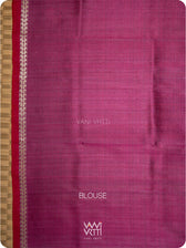 Wine Pink Clover Leaf  Ikat Handspun Tussar Saree