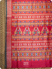 Red Veena Pani Lata Master Weave Exclusive Handspun Tussar Silk Saree