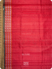 Red Veena Pani Lata Master Weave Exclusive Handspun Tussar Silk Saree
