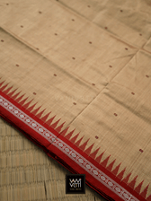 Golden Brick Red Ek Phulia Rudraksh Ikkat Mulberry Silk Saree
