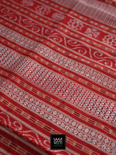 Golden Brick Red Ek Phulia Rudraksh Ikkat Mulberry Silk Saree