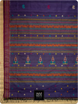 Deep Baingani Mulberry Pink Mughal Garden Exclusive Handspun Tussar Silk Saree