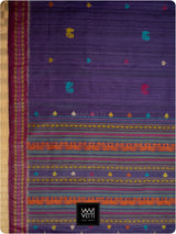 Deep Baingani Mulberry Pink Mughal Garden Exclusive Handspun Tussar Silk Saree