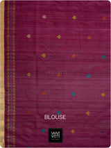 Deep Baingani Mulberry Pink Mughal Garden Exclusive Handspun Tussar Silk Saree