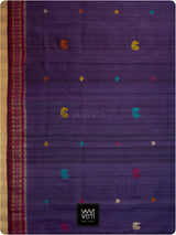 Deep Baingani Mulberry Pink Mughal Garden Exclusive Handspun Tussar Silk Saree