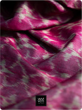 Deep Pink Chrysanthemum Master Weave Designer Handspun Ikat Tussar Silk Saree