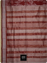 Brick Red Tulsi Prakritik Madder Natural Dyed Mulberry Silk Ikat Saree