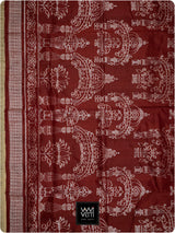 Brick Red Tulsi Prakritik Madder Natural Dyed Mulberry Silk Ikat Saree