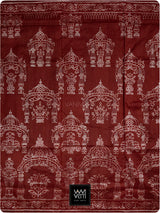 Brick Red Tulsi Prakritik Madder Natural Dyed Mulberry Silk Ikat Saree