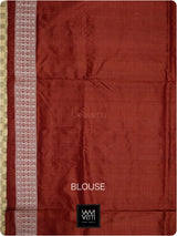 Brick Red Tulsi Prakritik Madder Natural Dyed Mulberry Silk Ikat Saree