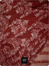 Brick Red Tulsi Prakritik Madder Natural Dyed Mulberry Silk Ikat Saree