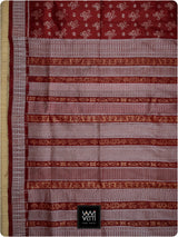 Red Fern Buta Prakritik Madder Natural Dyed Mulberry Silk Ikat Saree