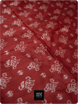 Red Fern Buta Prakritik Madder Natural Dyed Mulberry Silk Ikat Saree